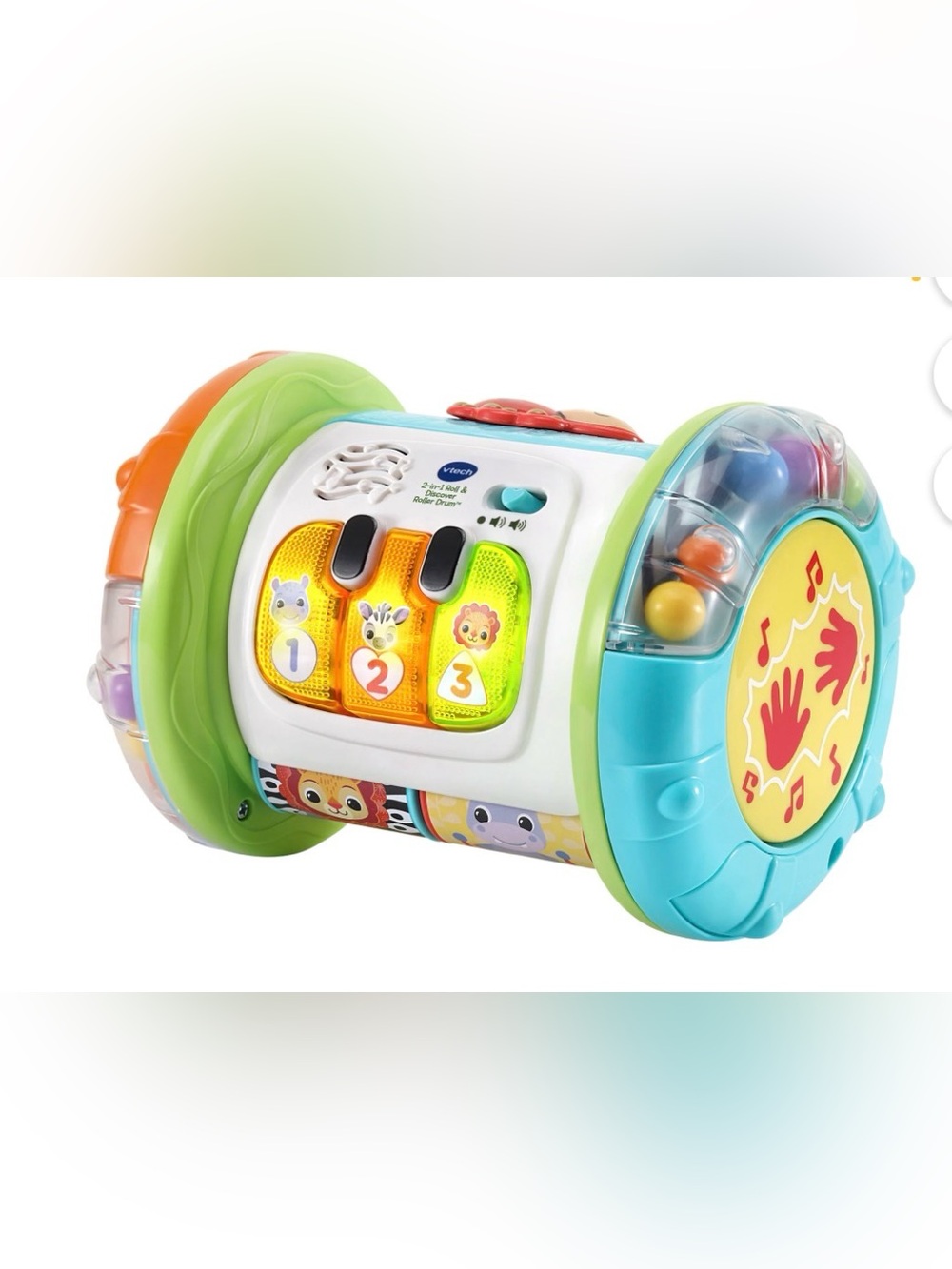 VTech 2-in-1 Roll & Discover Interactive Light Roller Drum Baby Toy